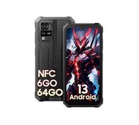 Smartphone Blackview Téléphone Portable Incassable Android 13 BV4800 6,56 pouces 6Go+64Go 5180mAh 13MP IP68 Smartphone 4G Dual SIM - Noir