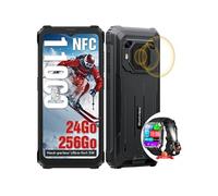 Smartphone Blackview A200 Pro 108MP 6.67 2.4K écran incurvé 24Go+256Go 5050mAh Android 13 Bleu avec Smartwatch Blackview R30(Gris) Bleu