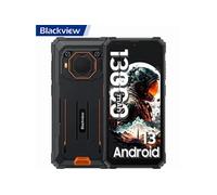 BV6200 Téléphone Portable Incassable 4G 13000mAh Android 13 6,56 8Go+64Go 8MP+13MP IP68 Etanché,Face ID,Dual SIM Orange