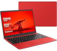 bvate Ordinateur Portable 128 Go 14" Win 10 N4020 Support Expansion 1 to SSD 1080P 2.4G+5G WiFi Mini HDMI & Souris sans Fil et Un Film de Clavier AZERTY pour Clavier - Rouge-F