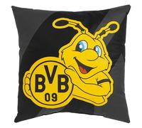 BVB Borussia Dortmund Emma Coussin Mascotte 100% Coton Noir/Jaune 40 x 40 cm