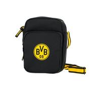 BVB Sac à bandoulière 2026 noir avec emblème | Trois compartiments zippés, bandoulière réglable, design noir et jaune, logo BVB 09, sac à bandoulière compact