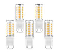 BVCL Ampoules LED G9 à intensité variable 3 W, remplacement for ampoule halogène 30 W, AC 230 V, 360 lm, sans scintillement, lot de 5 for lustres et lustres en cristal(Natural White 4000K)
