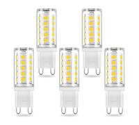 BVCL Ampoules LED G9 à intensité variable 3 W, remplacement for ampoule halogène 30 W, AC 230 V, 360 lm, sans scintillement, lot de 5 for lustres et lustres en cristal(Cool White 6000K)
