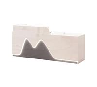 BVCL Bureau d'accueil, tiroir de comptoir avec Serrure, Armoire avec Porte, éclairage LED, for Bureau, Salon de Coiffure, Hall d'entrée et Magasin(Gray Left,140cm)