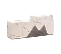 BVCL Bureau d'accueil, tiroir de comptoir avec Serrure, Armoire avec Porte, éclairage LED, for Bureau, Salon de Coiffure, Hall d'entrée et Magasin(Stone Pattern Right,260cm)