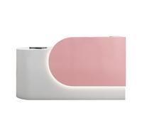 BVCL Comptoir d'accueil avec éclairage LED, tiroir et étagères Ouvertes - Idéal for Les Bureaux, Les magasins de vêtements et Les cafés(Pink - Right,120cm)