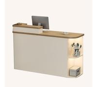 BVCL Comptoir d'accueil avec tiroirs verrouillables, Armoire et Ouverture, for salles de réunion, réceptions d'hôtels, magasins de vêtements(Wood Grain Color - Left,140cm)