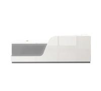 BVCL Comptoir d'accueil Moderne avec tiroirs verrouillables, Armoire et éclairage LED, idéal for Bureau, Salon de Coiffure, Magasin ou café.(Gray - Right,120cm)