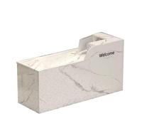 BVCL Comptoir d'accueil Professionnel avec tiroir verrouillable et Armoire Ouverte - Idéal for Les hôtels, Les Entreprises et Les magasins de vêtements(White - Right,100cm)