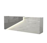 BVCL Comptoir de réception avec lumières LED, tiroirs et étagères verrouillables for hôtels, centres de beauté, magasins - Réception Moderne(A,140CM)