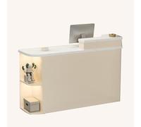 BVCL Comptoir Réception Professionnel - Grands Compartiments Ouverts + tiroirs et armoires | pour Entreprises, Hôtels, Cafés(Beige Color - Right,100cm)