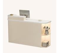 BVCL Comptoir Réception Professionnel - Grands Compartiments Ouverts + tiroirs et armoires | pour Entreprises, Hôtels, Cafés(Beige Color - Left,100cm)