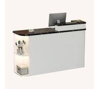 BVCL Comptoir Réception Professionnel - Grands Compartiments Ouverts + tiroirs et armoires | pour Entreprises, Hôtels, Cafés(Black and White Color - Right,80cm)