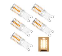 BVCL Lot de 5 ampoules LED G9 3 W, remplace une ampoule halogène 30 W, 330 lm, 230 V, sans scintillement, non dimmable(Warm White 3000K)