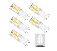 BVCL Lot de 5 ampoules LED G9 3 W, remplace une ampoule halogène 30 W, 330 lm, 230 V, sans scintillement, non dimmable(Cool White 6000K)