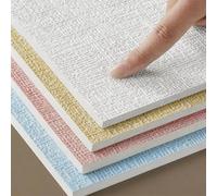 BVCL Papier Peint Isolant Autocollant pour Mur Intérieur，5mm Revêtement Mural Résistant à l’Humidité，Matériau Mousse XPE Coussin Mural pour Salon(Yellow,50cmx1m)
