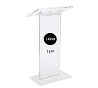 BVCL Pupitre Personnalisable avec Logo et Texte, Podium en Acrylique, avec Plateforme de Lecture Verticale, for église, conférence, Discours