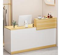 BVCL Reception Desk with Storage Shelves and counters, Small Office Front Desk, Salon Checkout Counter, Retail Store, Business Office, Reception Area, Walnut Color(Right,55")