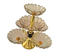 Bvdfgk Bols de Service Compartimentés, Assiettes à Dessert Fleuries, Coupe à Fruits, Assiette à Fruits Décorative, Plateau Tournant pour Amuse-gueules, or, 6 Plateaux
