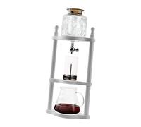 Bvdfgk Cafetière Goutte à Goutte Glacée Ensemble Verseuse Cafetière Filtre Carafe en Verre Borosilicate Fonction Contrôle Du Débit Adaptée Famille Bureau, Hêtre Blanc