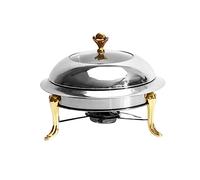 Bvdfgk Chafing Dish En Acier Inoxydable, Grande Capacité, Rond, Anti-brûlure, Petit Récipient Chauffant pour Buffet et Hôtel, or 18cm