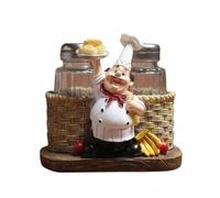 Bvdfgk Figurine Chef Résine Miniature Support Porte-bouteille Panier Biscuitier Décoratif pour Cuisine Maison Bar Café Table de Fête Amateurs Culinaires, Chef Pain
