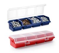 Bvdfgk Organisateur de stockage de petites pièces - Organisateurs d'écrous et de boulons 2 pièces, petite boîte à outils en plastique pour bacs à vis et à clous avec couvercle et compartiment