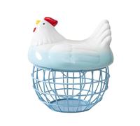 Bvdfgk Panier à œufs En Fil de Fer, avec Couvercle En Fer et Forme Décorative. Peut également Servir de Porte-œufs, de Porte-fruits et de Porte-légumes pour, Bleu