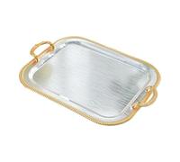 Bvdfgk Plateau de Service, Plateau de Toilette En Fer avec Poignées, Plateau Décoratif Multifonctionnel, Plateau Repas pour Recevoir à La Maison, Au Café, et, L