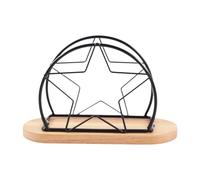 Bvdfgk Porteserviettes en Fer, Distributeur de Mouchoirs, Base en Bois, Table de, Objet de Décoration de Bureau Original, Organiseur pour, étoile Noire