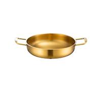 Bvdfgk Ramen Pot en Acier Inoxydable avec Poignées Renforcées pour Cuisson de Soupe Nouilles Instantanées Kimchi et Porridge Fonction Chauffage Rapide, 24 Cm or