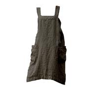 Bvdfgk Tablier de Cuisine Unisexe Tablier Professionnel Coton et Lin Tablier à Bavette avec Poches Vêtement pour Serveur Nettoyage Atelier, vert, XL