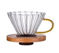 Bvdfgk Verre à Café Réutilisable pour Le Café Maison, Bien Plus Qu'un Simple Cône, avec Joint En Bois, Grand avec poignée