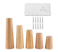 BVDHASDBT Pieds De Rechange for Table Basse, Lot De 4, en Bois Naturel Non Peint, for Meubles, Canapé, Commode(High 8cm)