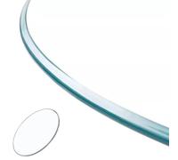 BVDHASDBT Plateau de table rond en verre trempé, 8 mm d'épaisseur, Ø 38 cm-100 cm, verre transparent, plateau de table de salle à manger