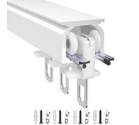 BVDHASDBT Rail De Rideau, for Séparateur De Pièce, Rideau De Douche, Baie Vitrée Parallèle, Rail De Rideau RV Rail De Rideau Noir Et Blanc 220CM 340CM 460CM Rail De Rideau De Plafond(White,330cm)
