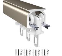 BVDHASDBT Rail De Rideau, for Séparateur De Pièce, Rideau De Douche, Baie Vitrée Parallèle, Rail De Rideau RV Rail De Rideau Noir Et Blanc 220CM 340CM 460CM Rail De Rideau De Plafond(Gold,200cm)