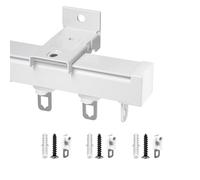 BVDHASDBT Rails À Rideaux De 50 Cm, 330 Cm, 600 Cm, Rails À Rideaux De Plafond en Aluminium, Rails À Rideaux Doubles Silencieux en Aluminium, Rails Droits for Rideaux De Plafond(White,50cm)