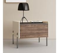 BVDHASDBT Table de nuit pour chambre à coucher, table de chevet, petite commode, plaque de roche de forme simple, petite table d'appoint pour chambre à coucher, dortoir et salon (blanc, 50 x 40 x 50