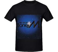 BVEW76XVGF Boney The Magic of Boney Tracks Men Round Neck Printed Shirts Black Manches Courtes(X-Large)