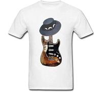 BVEW76XVGF Men's Stevie Ray Vaughan T Shirt WhiteWhite Manches Courtes(X-Large)
