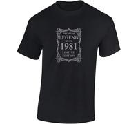 BVEW76XVGF Premium Legend Since 1981 Mens T Shirt 40TH Birthday Present Top Joke Gift Manches Courtes(3X-Large)