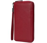 Bveyzi Portefeuille Femme Grande Capacite Zippé RFID Blocage, Grand Porte Monnaie Cuir Femmes avec Chéquier 17 Emplacements Cartes Portefeuilles Cuir Femme XXL