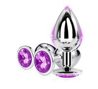 BVFE-Jouets en Métal Diamant Pourpre Exquis Et Lisse, Adapté Aux Dames Ḁṉḁl Plṳg Ḁṉḁle Femme Prôsṱḁṱe Deḇṳṱḁṉt Homme Vḯḇrḁṉṱ Plṳgs Ḁṉḁls Tṳṉṉel Gḁys le Qṳeṳ Silicone