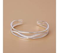 BVFRA Bracelet Jonc Argent Femme,Bracelet en Sterling Surface Incurvée Givrée Bracelets D'Amitié Ouverts Uniques De Manchette Cadeau S990 Bijoux pour Les Femmes Petite Amie