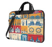 bvgweet Sac à bandoulière pour ordinateur portable avec inscription « I Love London » pour ordinateur portable 13/14/15,6", Noir , 14 inch
