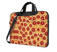 bvgweet Sac à bandoulière pour ordinateur portable imprimé pizza pepperoni 3D 13/14/15,6 pouces, Noir , 15.6 inch