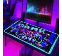 BVI BOOMERVIVI Grand tapis de souris de jeu, 800 x 300 mm, sous-main fluorescent, améliore la vitesse, la précision, bords sans franges, antidérapant, pour souris sans fil, ordinateur portable, bureau
