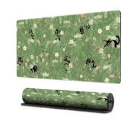 BVI BOOMERVIVI Speed Tapis de souris de jeu XXL, 800 x 300 mm, motif chat mignon, avec bords cousus et base en caoutchouc antidérapant, imperméable, pour joueur, bureau et maison (herbe)